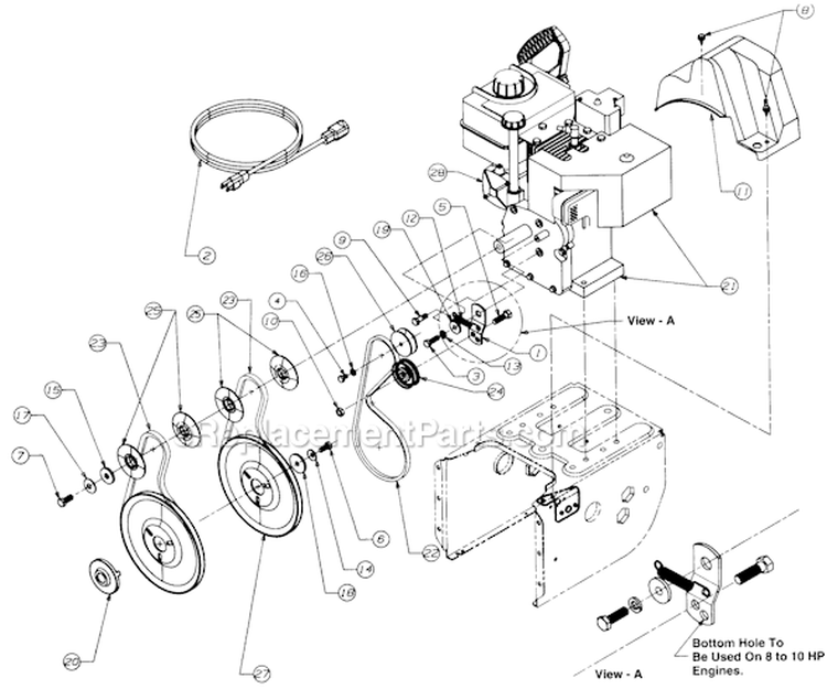 Page B Diagram and Parts List for 315E641E000 1995 MTD Snow Blower