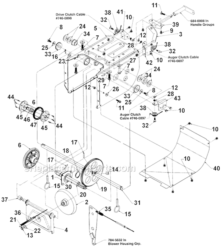 Page C Diagram and Parts List for 315E641E000 1995 MTD Snow Blower
