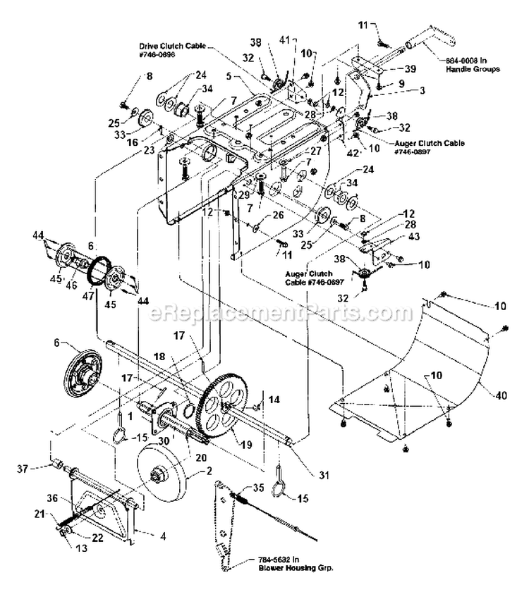 Page C Diagram and Parts List for 315E660G000 1995 MTD Snow Blower