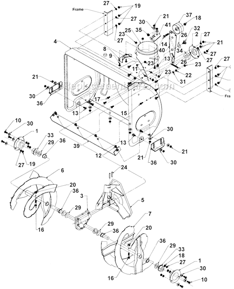 Page A Diagram and Parts List for 315E740F000 1995 MTD Snow Blower