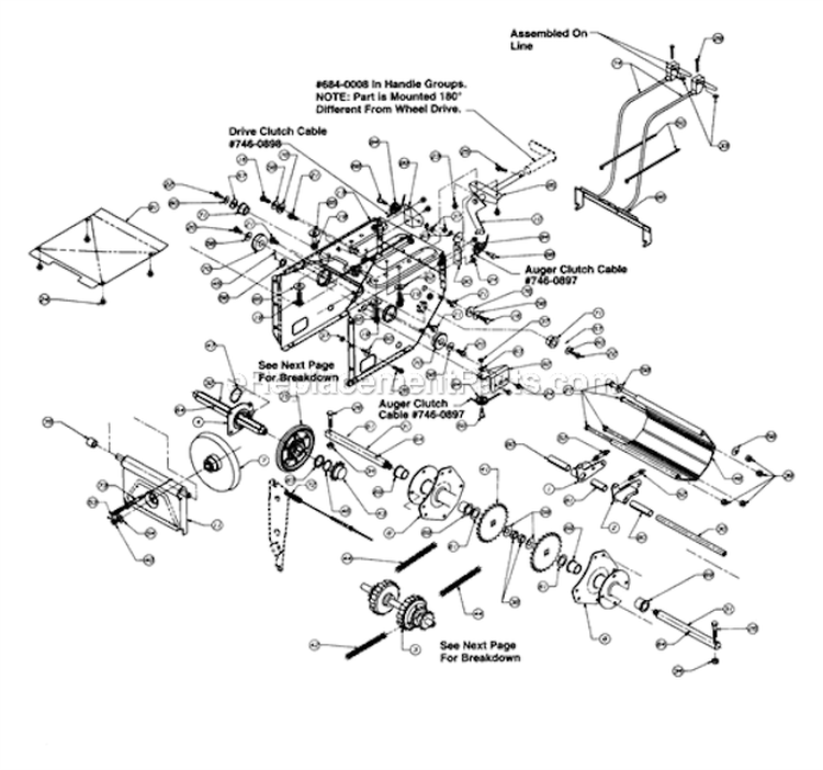 Page C Diagram and Parts List for 315E740F352 1995 MTD Snow Blower