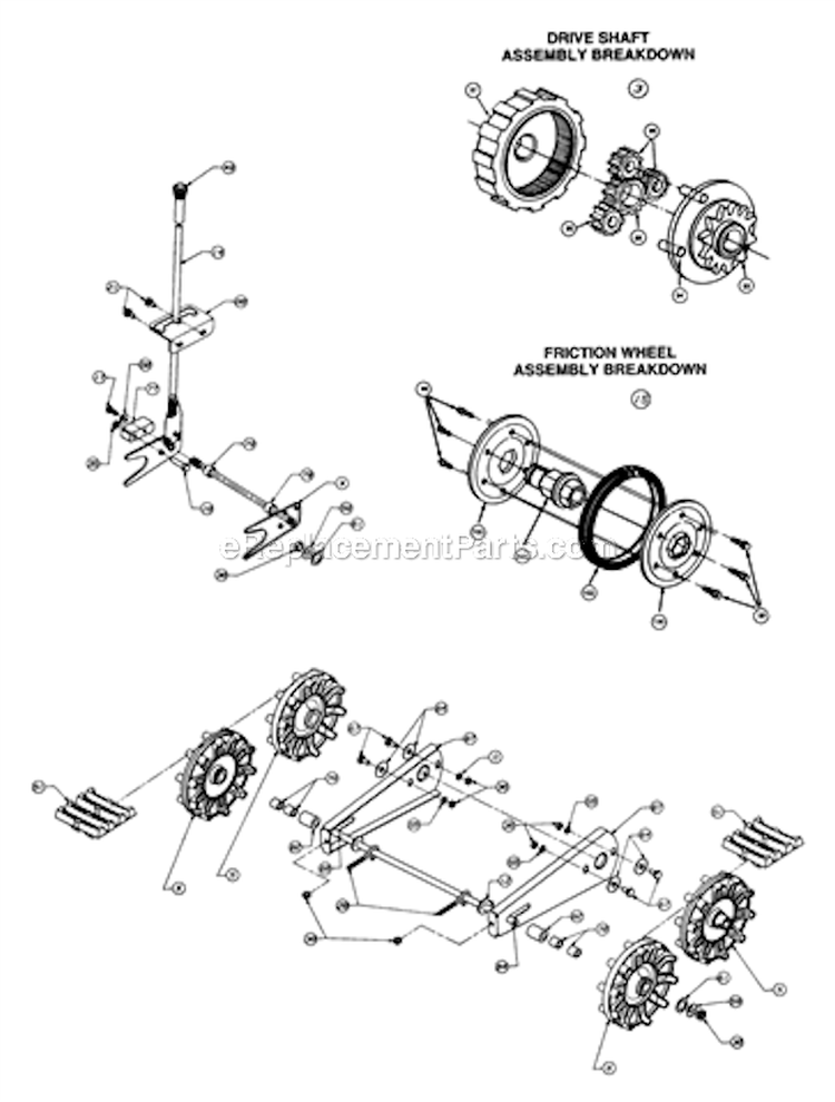 Page E Diagram and Parts List for 315E740F352 1995 MTD Snow Blower