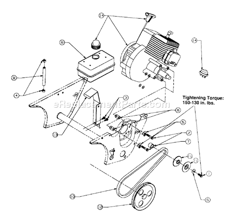 Page A Diagram and Parts List for 316-140-352 TMO-3525203 -1996 MTD Snow Blower
