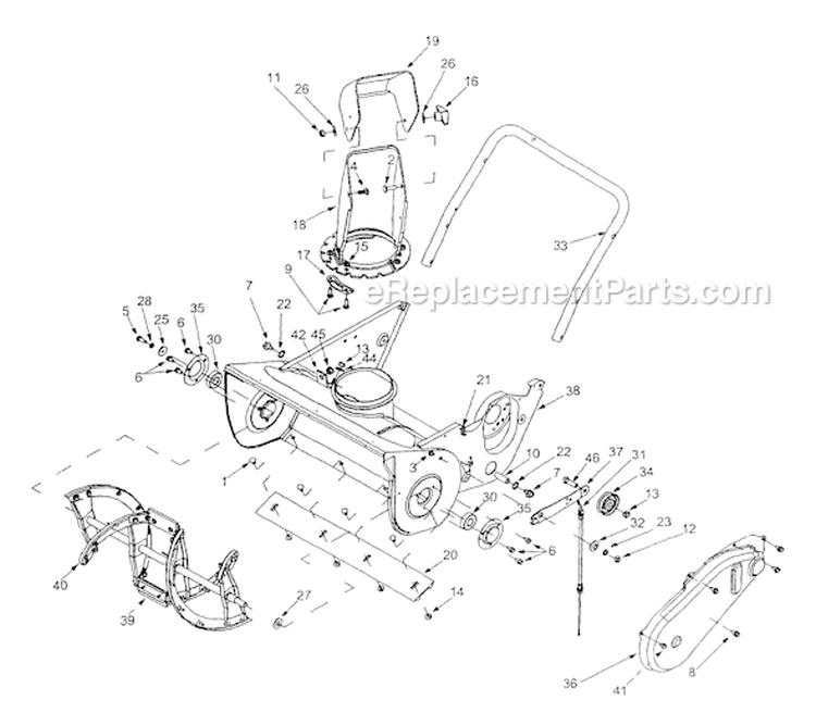 Page B Diagram and Parts List for 316-140-352 TMO-3525203 -1996 MTD Snow Blower