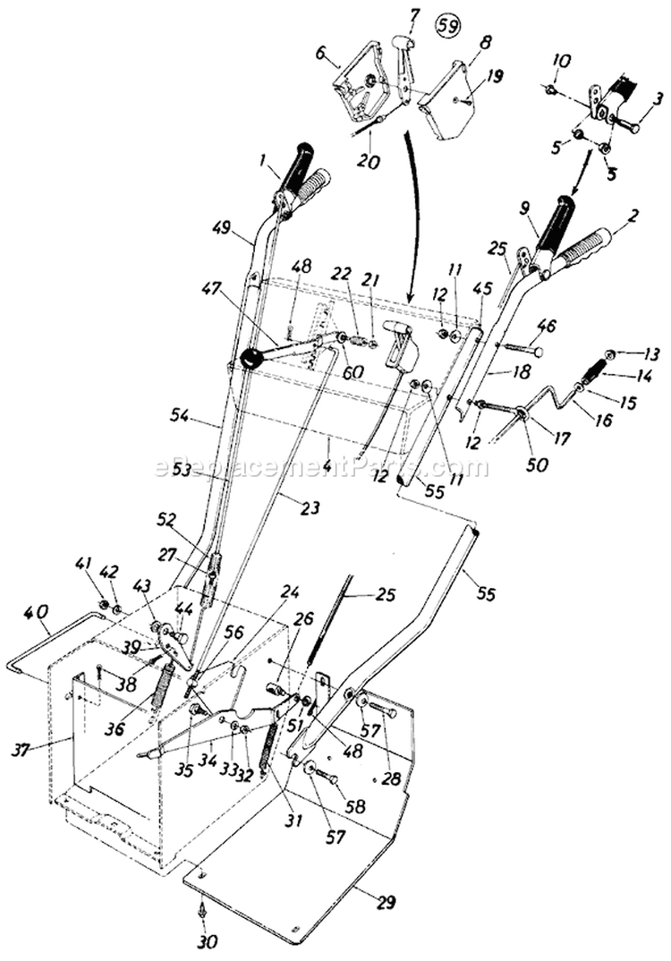 Page A Diagram and Parts List for 316-450-000 1986 MTD Snow Blower