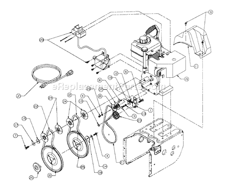 Page B Diagram and Parts List for 316-641E118 1996 MTD Snow Blower