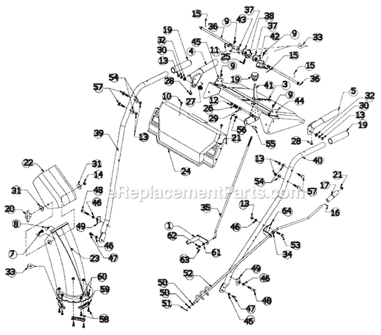 Page E Diagram and Parts List for 316E610E000 1996 MTD Snow Blower