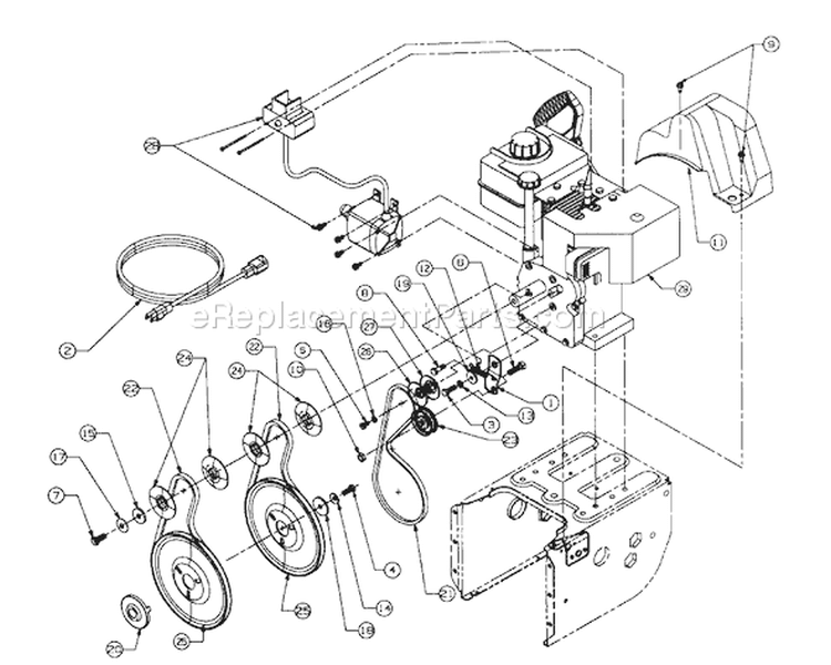 Page B Diagram and Parts List for 316E640F352 1996 MTD Snow Blower