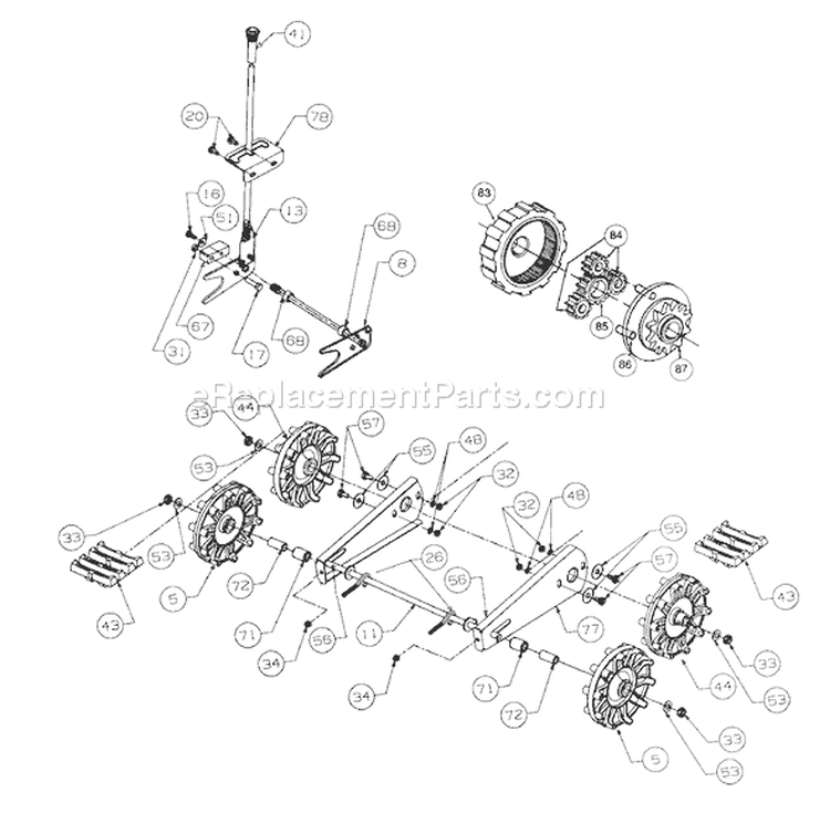 Page F Diagram and Parts List for 316E740F352 1652670 -1996 MTD Snow Blower