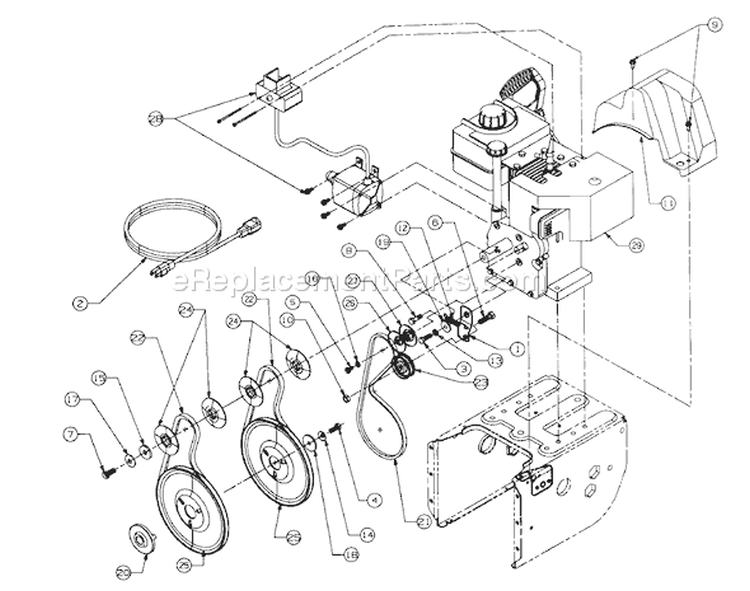Page B Diagram and Parts List for 316E740F752 1652670 -1996 MTD Snow Blower