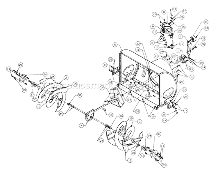 Page A Diagram and Parts List for 316E740F352 1652670 -1996 MTD Snow Blower