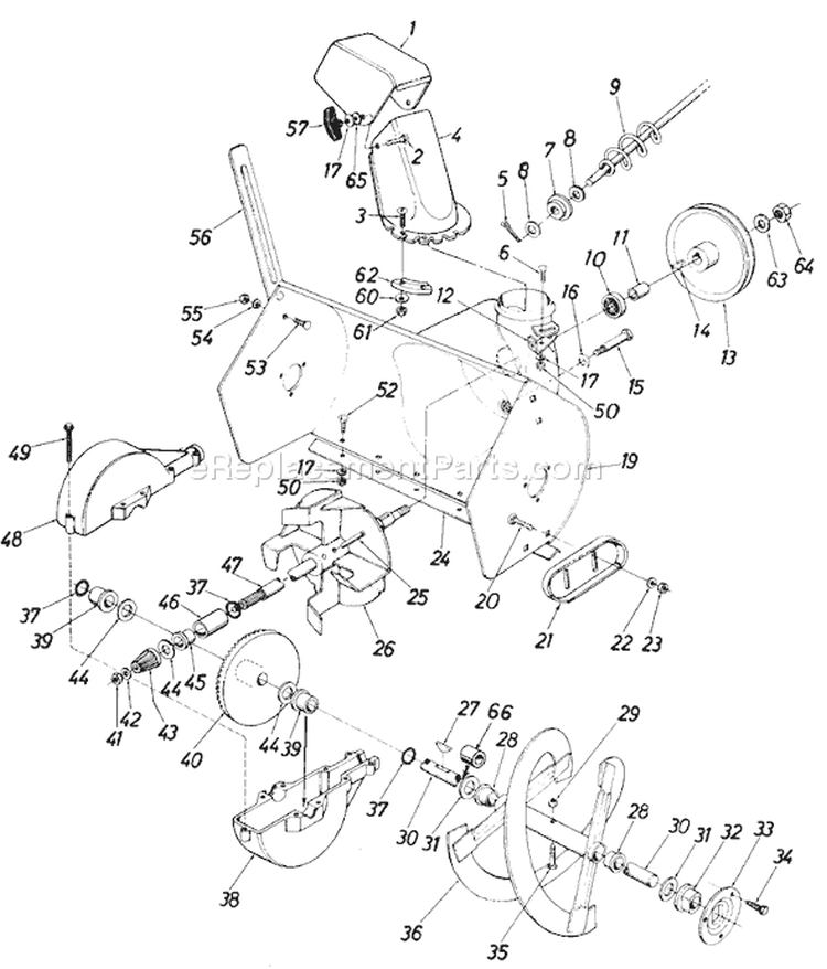 Page C Diagram and Parts List for 317-450-000 1987 MTD Snow Blower