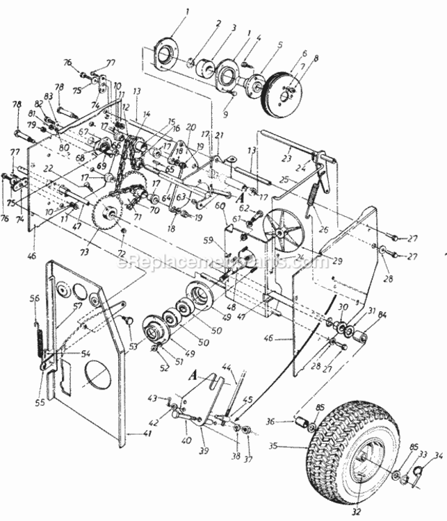 Page D Diagram and Parts List for 317-840-054  MTD Snow Blower