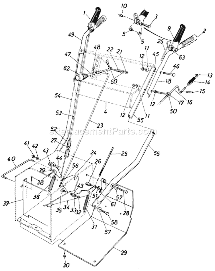 Page A Diagram and Parts List for 318-552-000 1988 MTD Snow Blower