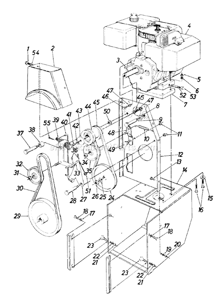 Page B Diagram and Parts List for 318-840-000 1988 MTD Snow Blower