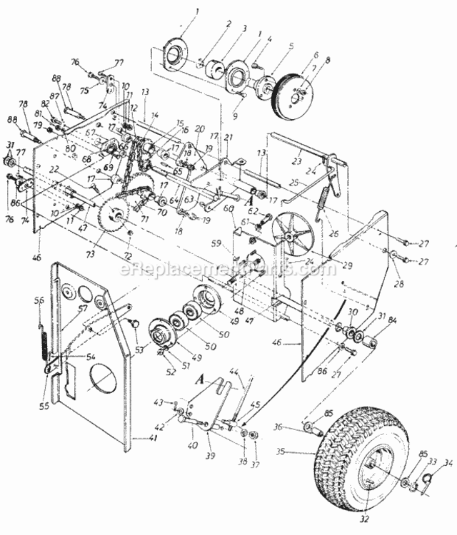 Page D Diagram and Parts List for 318-840-205  MTD Snow Blower