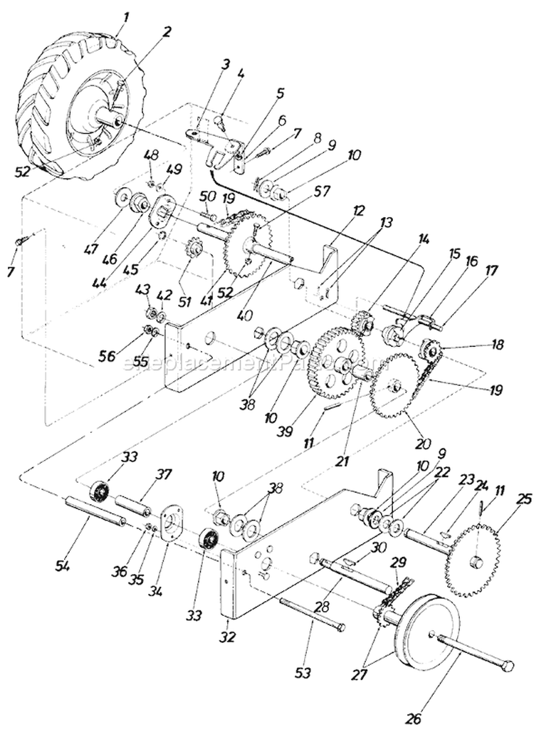 Page C Diagram and Parts List for 319-225-000 1989 MTD Snow Blower
