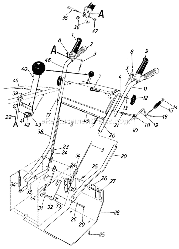 Page A Diagram and Parts List for 31960-7 1987 MTD Snow Blower