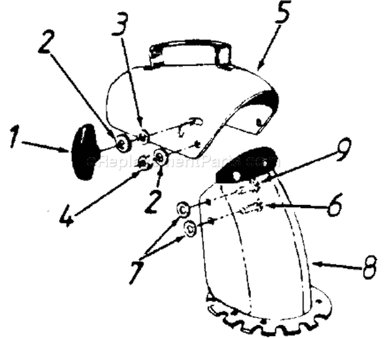 Page E Diagram and Parts List for 31960-8 1988 MTD Snow Blower