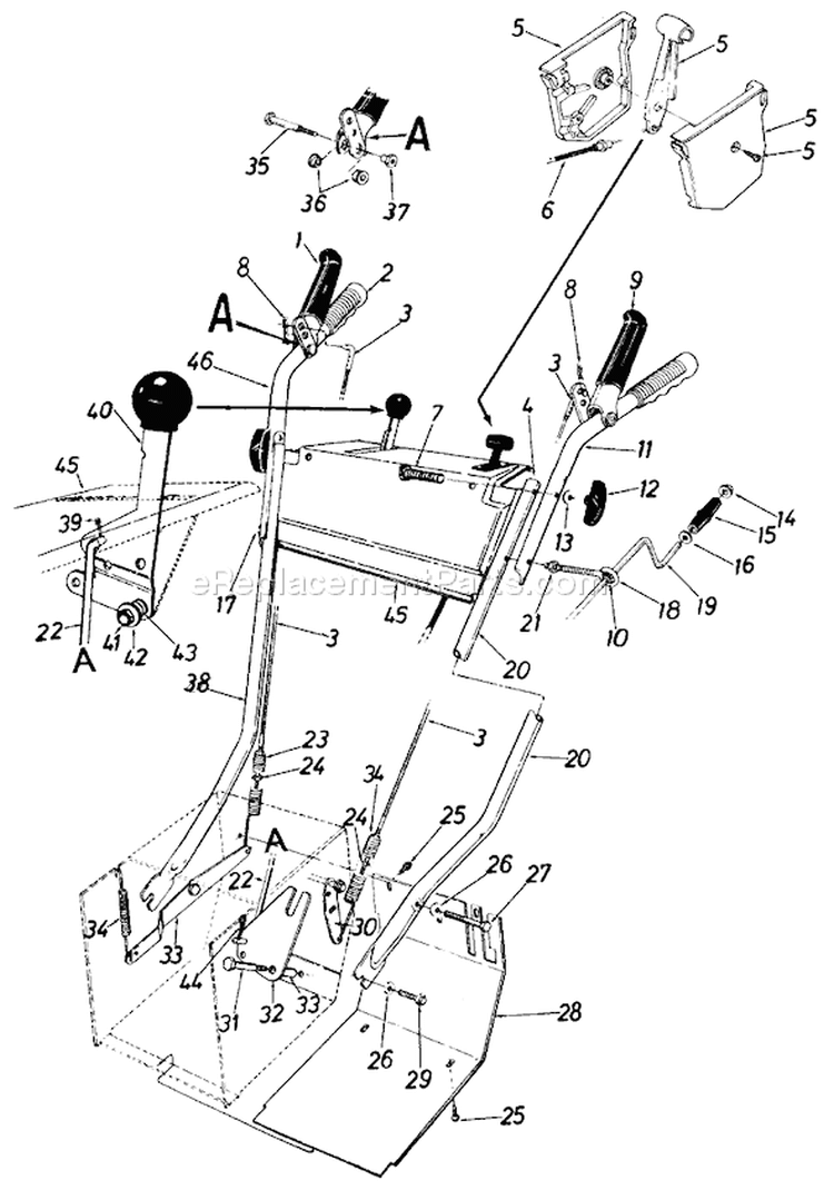 Page A Diagram and Parts List for 31960C 1986 MTD Snow Blower