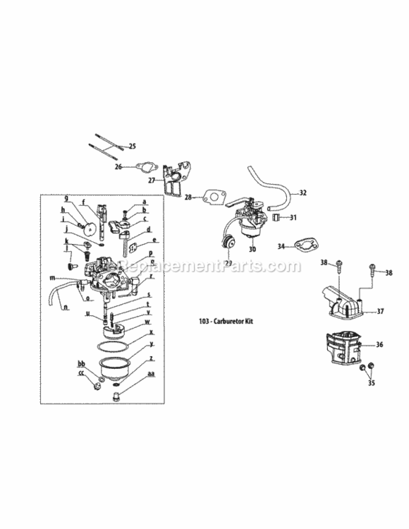 Page A Diagram and Parts List for 31A-2M1E706 2013 MTD Snow Blower