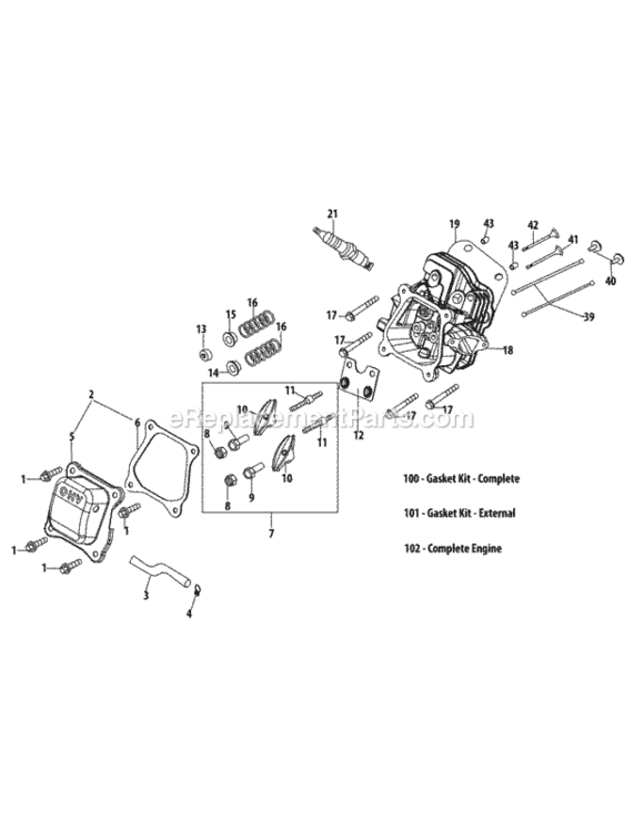 Page C Diagram and Parts List for 31A-2M1E706 2013 MTD Snow Blower