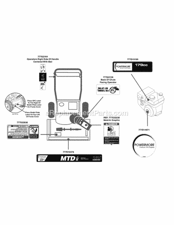 Page J Diagram and Parts List for 31A-32AD706 2012 MTD Snow Blower