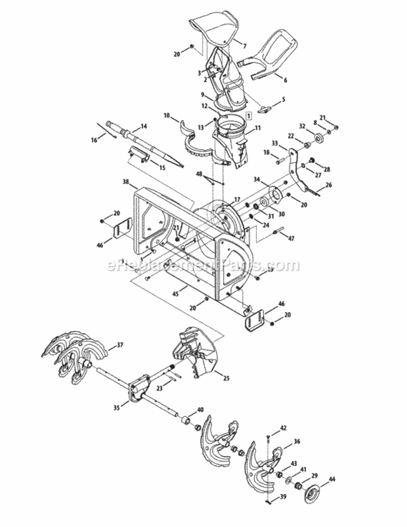 Page H Diagram and Parts List for 31A-32AD706 2012 MTD Snow Blower