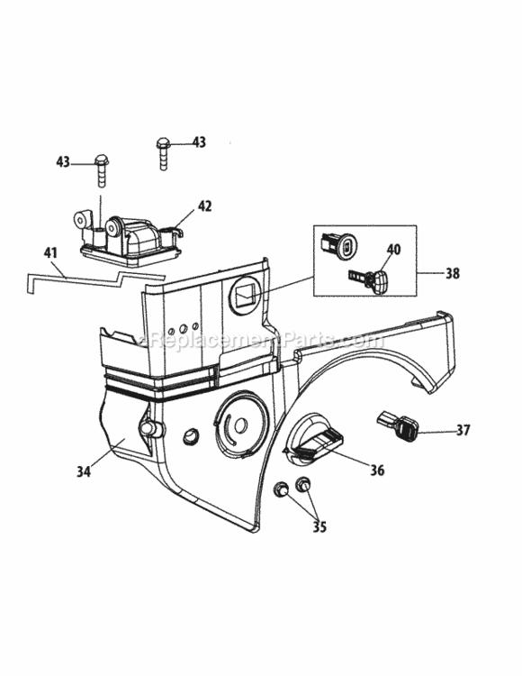 Page D Diagram and Parts List for 31A-32AD706 2013 MTD Snow Blower