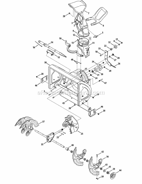 Page H Diagram and Parts List for 31A-32AD706 2013 MTD Snow Blower