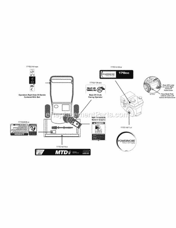 Page J Diagram and Parts List for 31A-32AD706 2014 MTD Snow Blower