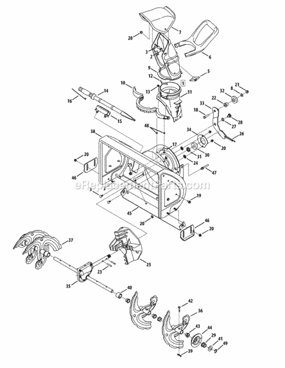 Page H Diagram and Parts List for 31A-32AD706 2014 MTD Snow Blower