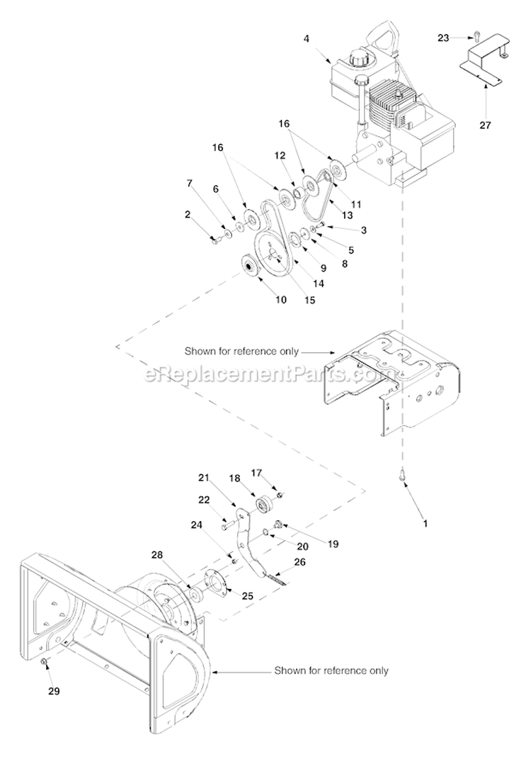 Drive Diagram and Parts List for 31A-3BAD729 2005 MTD Snow Blower