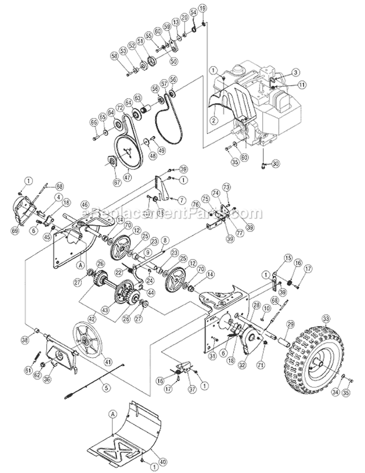 Page B Diagram and Parts List for 31AE5KLF009 2006 MTD Snow Blower