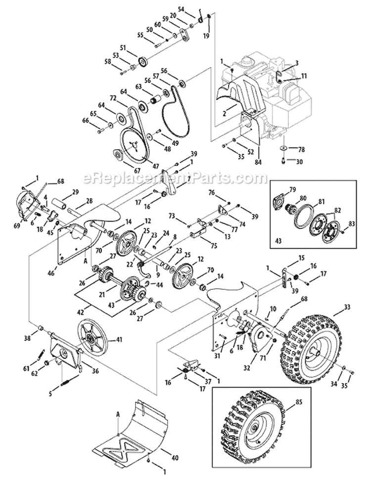 Page B Diagram and Parts List for 31AE5KLF795 2007 MTD Snow Blower
