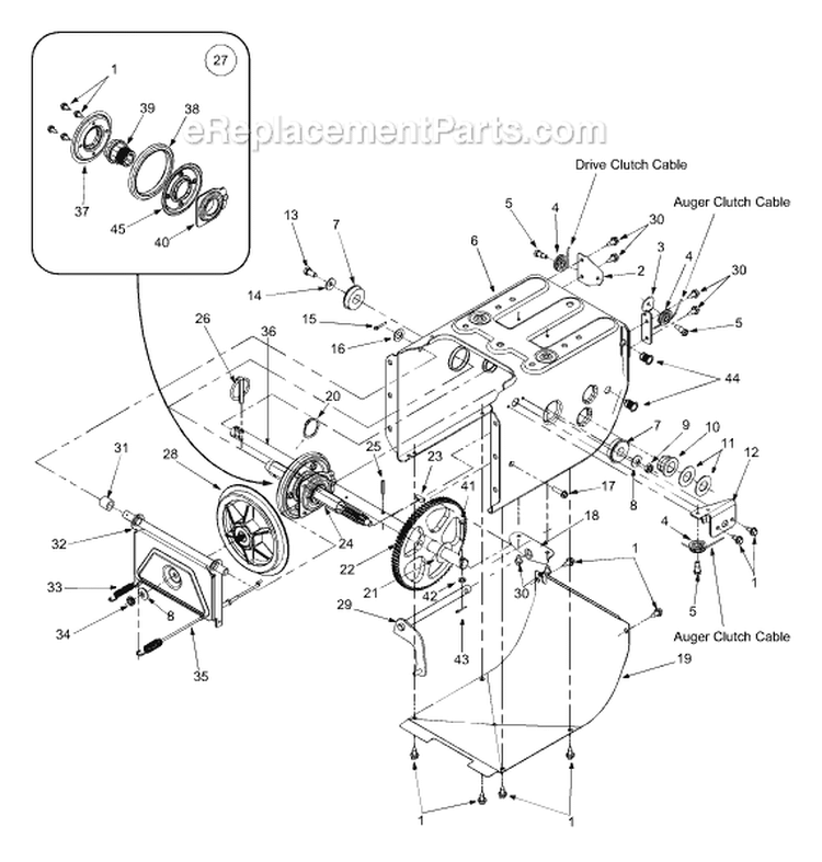 Page B Diagram and Parts List for 31AE600E300 2004 MTD Snow Blower