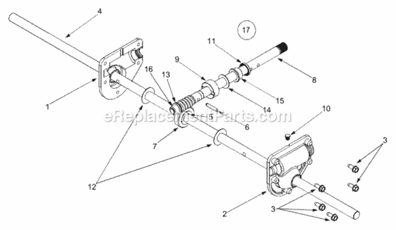 Gear_Assembly Diagram and Parts List for 31AE640E206 2004 MTD Snow Blower