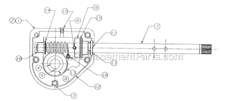 Gear Assembly Diagram and Parts List for 31AE644E129 1998 MTD Snow Blower