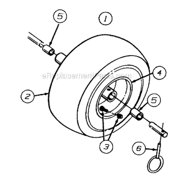 Wheel Assembly Diagram and Parts List for 31AE644E129 1998 MTD Snow Blower