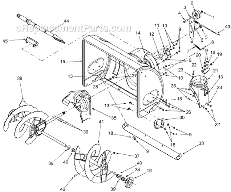 Page D Diagram and Parts List for 31AE660G145 2003 MTD Snow Blower