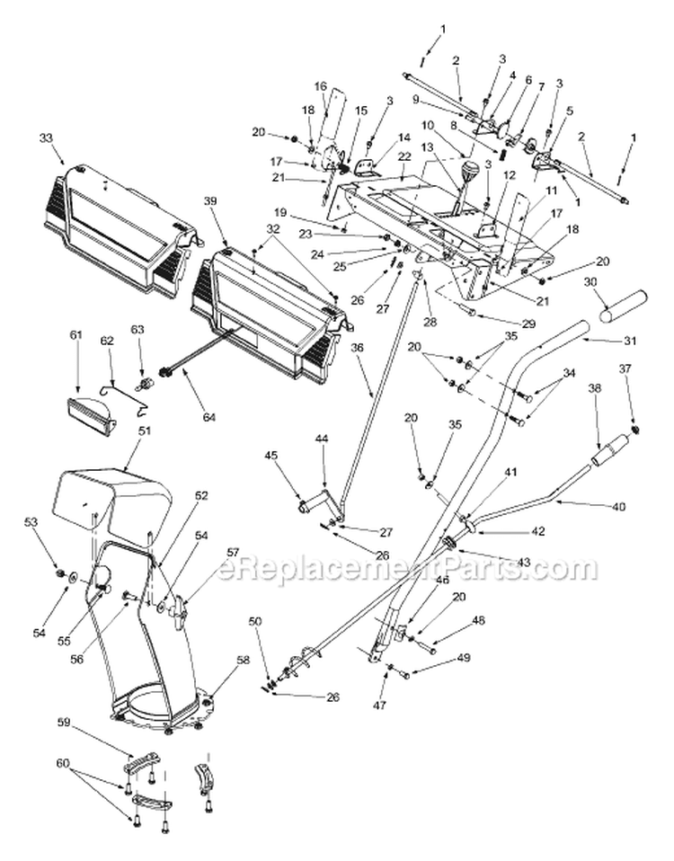 Page E Diagram and Parts List for 31AE660G145 2003 MTD Snow Blower