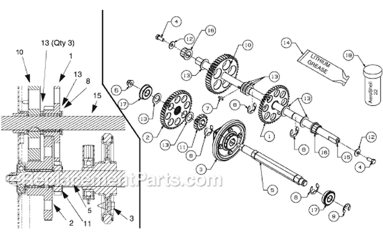 Page B Diagram and Parts List for 31AE6AHE105 2005 MTD Snow Blower
