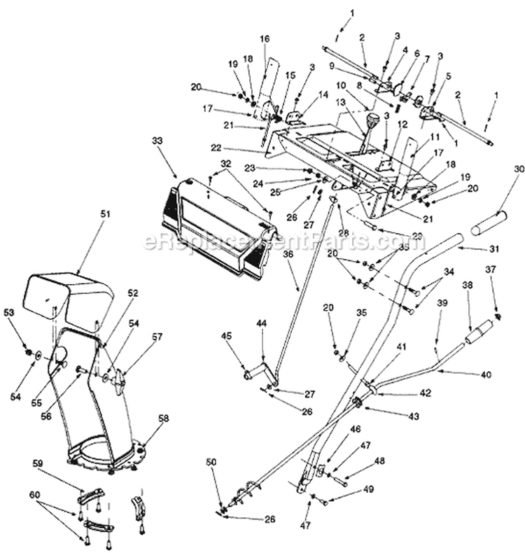 Page E Diagram and Parts List for 31AE6C0F022 1999 MTD Snow Blower