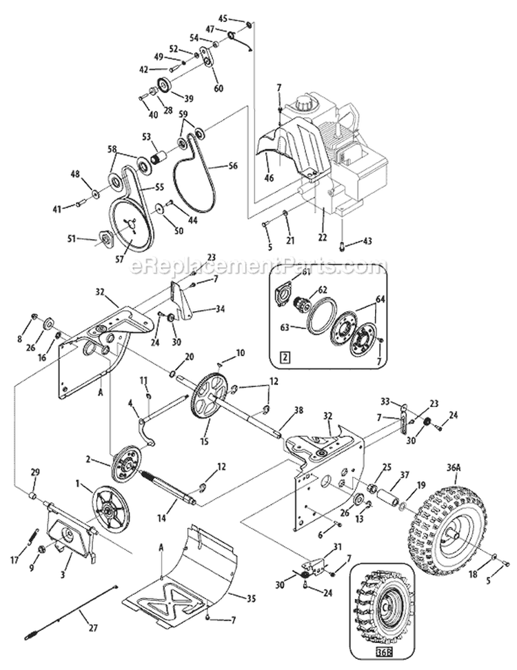 Page B Diagram and Parts List for 31AE6GFF000 2007 MTD Snow Blower
