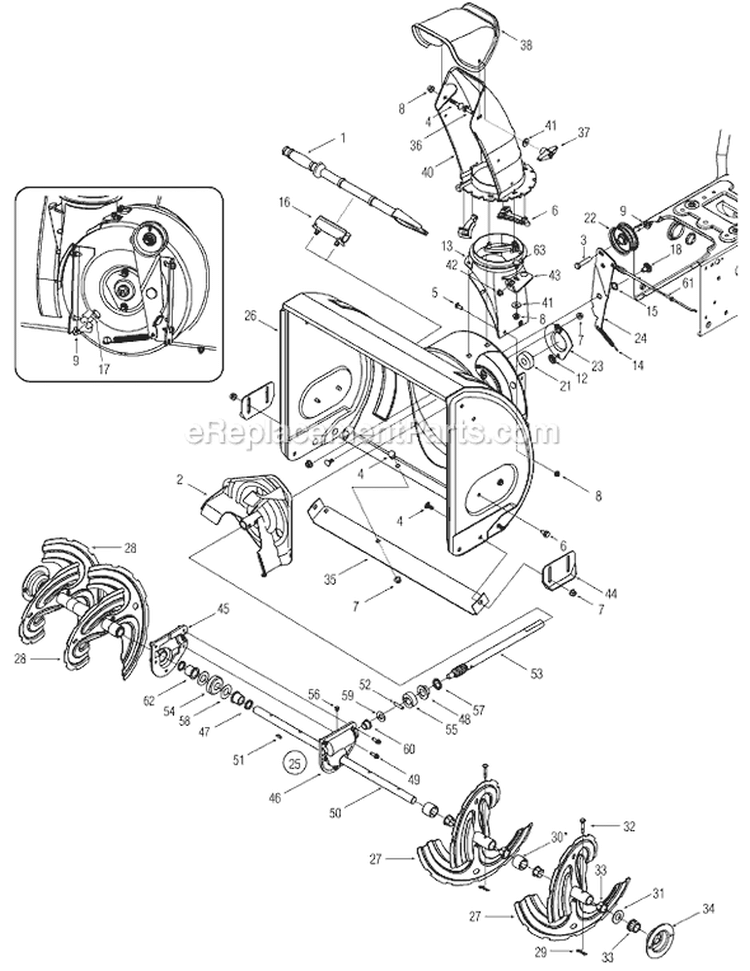 Page A Diagram and Parts List for 31AE6LFH009 2005 MTD Snow Blower