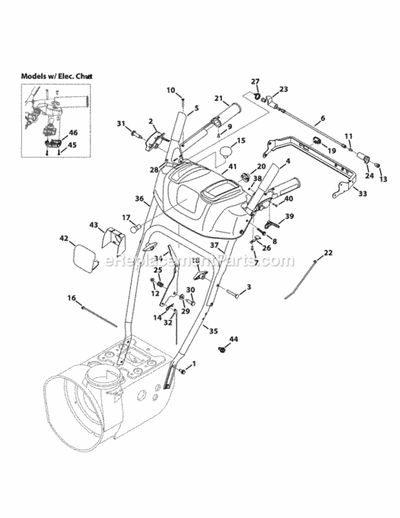 Page J Diagram and Parts List for 31AH55LH704 2012 MTD Snow Blower