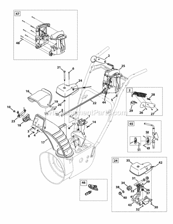 Page H Diagram and Parts List for 31AH55LH704 2012 MTD Snow Blower