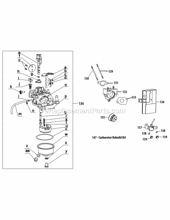 Page A Diagram and Parts List for 31AH55LH704 2013 MTD Snow Blower