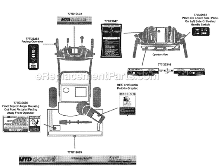Page D Diagram and Parts List for 31AH5ZLH033 2008 MTD Snow Blower