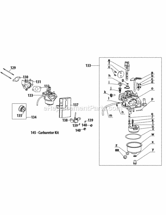 Page A Diagram and Parts List for 31AH64FG795 2014 MTD Snow Blower